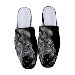 Angry Lion Black And White Women s Classic Backless Heels by Cowasu