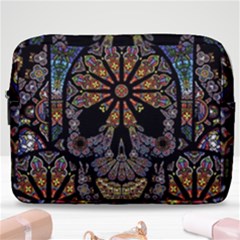 Skull Death Mosaic Artwork Stained Glass Make Up Pouch (large) by Cowasu