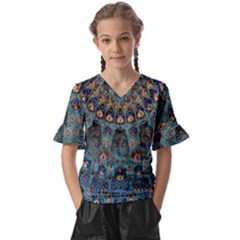 Saint Petersburg  Architecture Kids  V-neck Horn Sleeve Blouse by Bangk1t