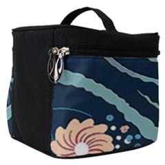 Waves Flowers Pattern Water Floral Minimalist Make Up Travel Bag (small) by Ndabl3x