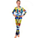 Stop Retro Abstract Stop Sign Blur Kids  Satin Long Sleeve Pajamas Set View1