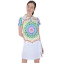 Mandala Pattern Rainbow Pride Women s Polo Tee View1