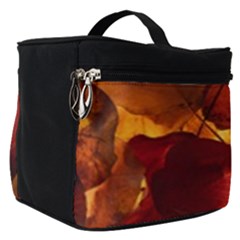 Leaves Fall Autumn Season Orange Make Up Travel Bag (small) by Ndabl3x