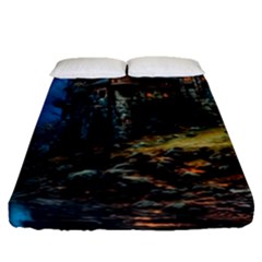 Castle Fantasy Fitted Sheet (queen Size) by Ndabl3x