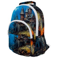 Castle Fantasy Rounded Multi Pocket Backpack by Ndabl3x