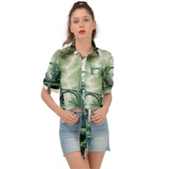 River Forest Wood Nature Tie Front Shirt  by Ndabl3x