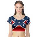 Rebel flag  Short Sleeve Crop Top View1