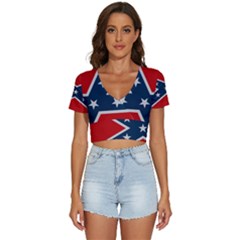 Rebel Flag  V-neck Crop Top by Jen1cherryboot88