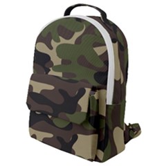 Texture Military Camouflage Repeats Seamless Army Green Hunting Flap Pocket Backpack (small) by Cowasu