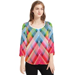 Graphics Colorful Colors Wallpaper Graphic Design Chiffon Quarter Sleeve Blouse by Amaryn4rt