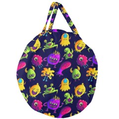 Space Patterns Giant Round Zipper Tote by Amaryn4rt