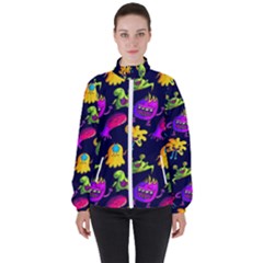 Space Patterns Women s High Neck Windbreaker by Amaryn4rt