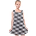 Black And White Checkerboard Background Board Checker Kids  Cross Back Dress View1