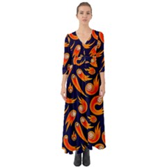 Space Patterns Pattern Button Up Boho Maxi Dress by Amaryn4rt