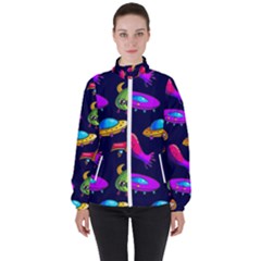 Space Pattern Women s High Neck Windbreaker by Amaryn4rt