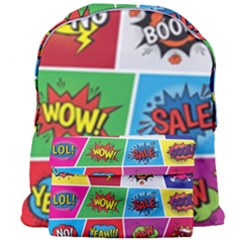 Pop Art Comic Vector Speech Cartoon Bubbles Popart Style With Humor Text Boom Bang Bubbling Expressi Giant Full Print Backpack by Amaryn4rt