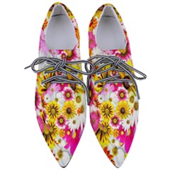 Flowers Blossom Bloom Nature Plant Pointed Oxford Shoes by Amaryn4rt