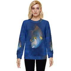 Fish Blue Animal Water Nature Hidden Pocket Sweatshirt by Amaryn4rt