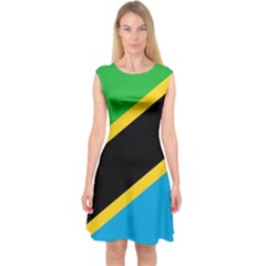 Flag Of Tanzania Capsleeve Midi Dress by Amaryn4rt