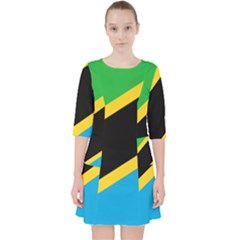 Flag Of Tanzania Quarter Sleeve Pocket Dress by Amaryn4rt