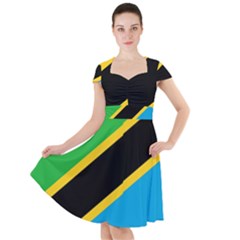 Flag Of Tanzania Cap Sleeve Midi Dress by Amaryn4rt