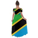 Flag Of Tanzania Off Shoulder Open Front Chiffon Dress View2