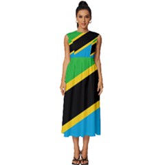 Flag Of Tanzania Sleeveless Round Neck Midi Dress by Amaryn4rt