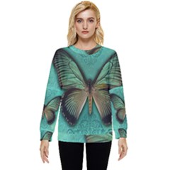 Butterfly Background Vintage Old Grunge Hidden Pocket Sweatshirt by Amaryn4rt