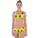 Cats Heads Pattern Design Criss Cross Bikini Set View1