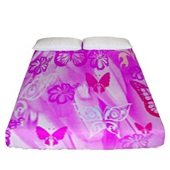 Butterfly Cut Out Pattern Colorful Colors Fitted Sheet (california King Size) by Simbadda