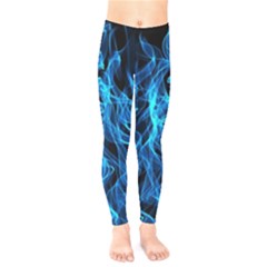 Digitally Created Blue Flames Of Fire Kids  Classic Winter Leggings by Simbadda