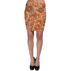 Oranges Background Texture Pattern Bodycon Skirt by Simbadda