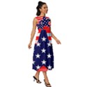 Patriotic american usa design red Sleeveless Round Neck Midi Dress View3