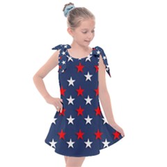 Patriotic Colors America Usa Red Kids  Tie Up Tunic Dress by Celenk