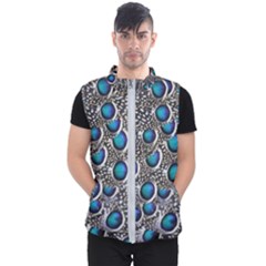 Peacock Pattern Close Up Plumage Men s Puffer Vest by Celenk