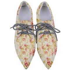 Background Pattern Flower Spring Pointed Oxford Shoes by Celenk