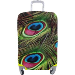 Peacock Feathers Color Plumage Luggage Cover (large) by Celenk