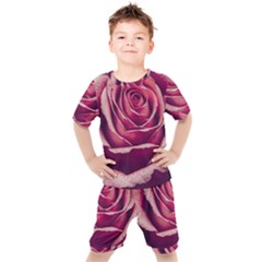 Beautiful Beauty Flower Bloom Kids  Tee And Shorts Set by Vaneshop