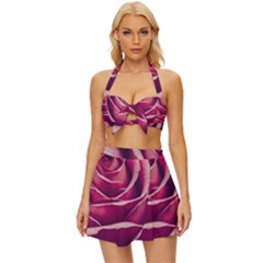 Beautiful Beauty Flower Bloom Vintage Style Bikini Top And Skirt Set  by Vaneshop