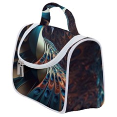 Colorful Peacock Bird Feathers Satchel Handbag by Vaneshop