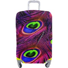 Peacock Feathers Color Plumage Luggage Cover (large) by Celenk