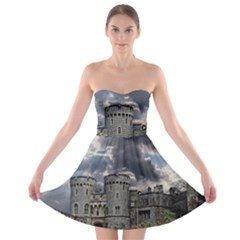 Castle Building Architecture Strapless Bra Top Dress by Celenk