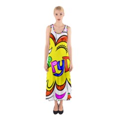 Abstract Wood Design Floor Texture Sleeveless Maxi Dress by Celenk