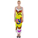 Abstract Wood Design Floor Texture Fitted Maxi Dress View1