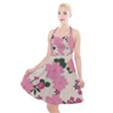 Floral Vintage Flowers Halter Party Swing Dress  View1