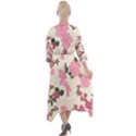 Floral Vintage Flowers Quarter Sleeve Wrap Front Maxi Dress View2