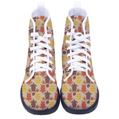 Sea Turtle Sea Life Pattern Men s High-top Canvas Sneakers by Dutashop