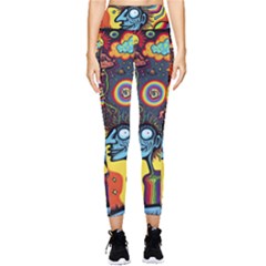 Hippie Rainbow Psychedelic Colorful Pocket Leggings  by uniart180623