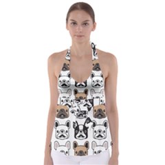 Dog-french-bulldog-seamless-pattern-face-head Babydoll Tankini Top by uniart180623