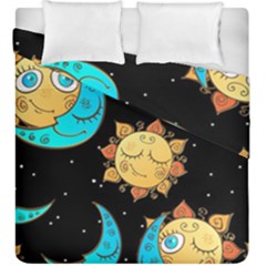 Seamless-pattern-with-sun-moon-children Duvet Cover Double Side (king Size) by uniart180623